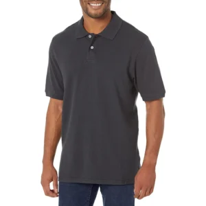 Amazon Essentials Men's Regular-Fit Cotton Pique Polo Shirt, Black