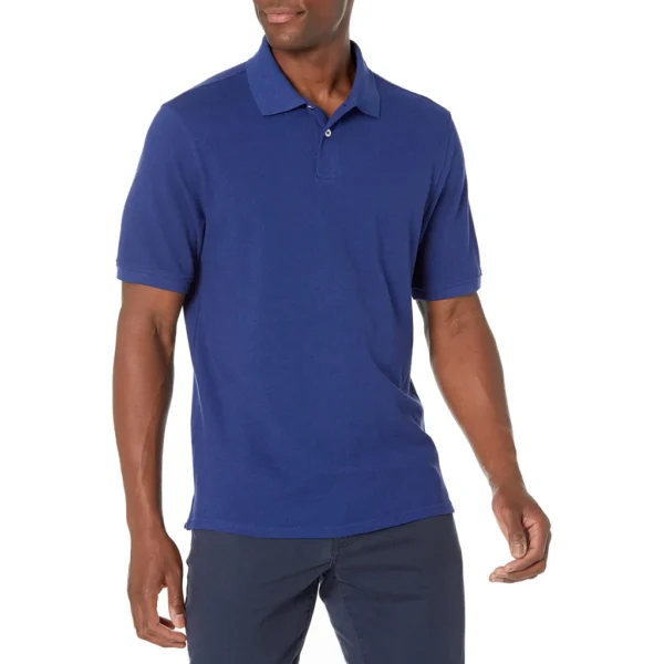 Amazon Essentials Men's Regular-Fit Cotton Pique Polo Shirt, Navy