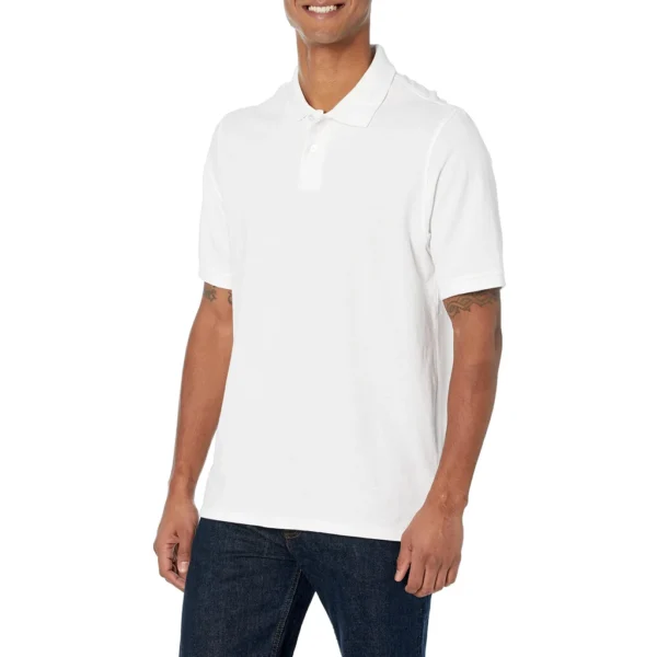 Amazon Essentials Men's Regular-Fit Cotton Pique Polo Shirt, White