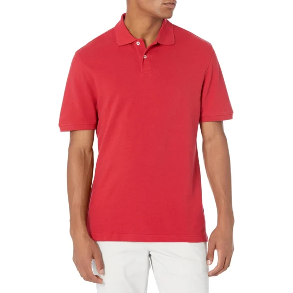 Amazon Essentials Men's Slim-Fit Cotton Pique Polo Shirt, Red