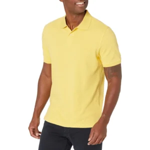 Amazon Essentials Men's Slim-Fit Cotton Pique Polo Shirt, Yellow