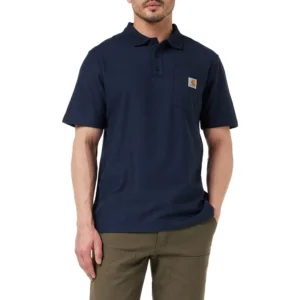 Carhartt Men's Loose Fit Midweight Short-Sleeve Pocket Polo K570, Navy