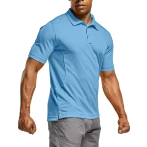 CQR Men's Pique Polo Shirt, Frost Essential Aero Blue