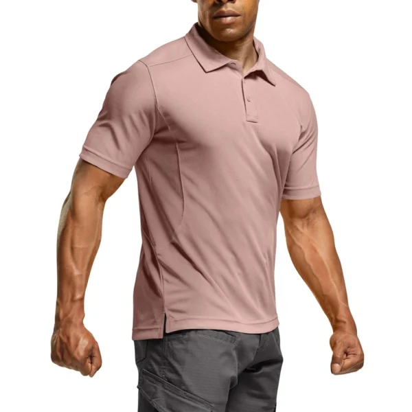 CQR Men's Pique Polo Shirt, Frost Essential Ash Pink