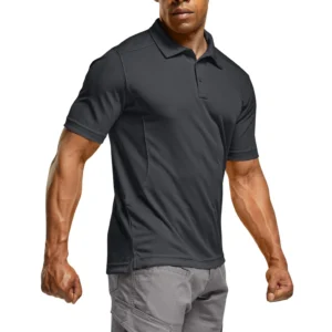 CQR Men's Pique Polo Shirt, Frost Essential Charcoal