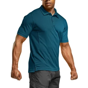 CQR Men's Pique Polo Shirt, Frost Essential Dark Teal