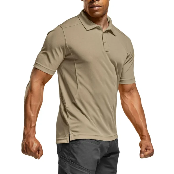 CQR Men's Pique Polo Shirt, Frost Essential Khaki