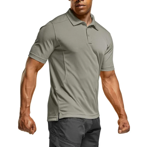 CQR Men's Pique Polo Shirt, Frost Essential Light Grey