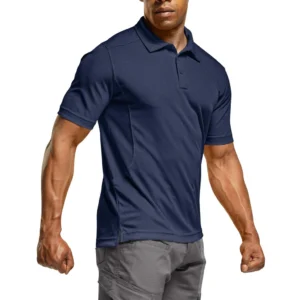 CQR Men's Pique Polo Shirt, Frost Essential Navy