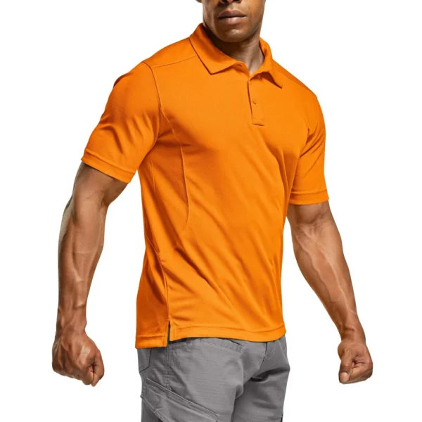 CQR Men's Pique Polo Shirt, Frost Essential Orange