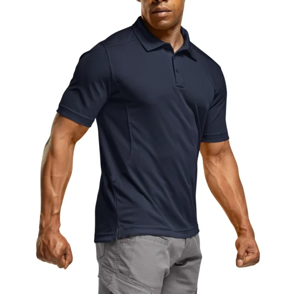 CQR Men's Pique Polo Shirt, Frost Essential Police Navy