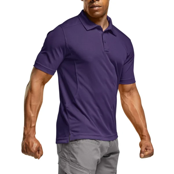 CQR Men's Pique Polo Shirt, Frost Essential Purple