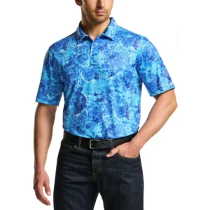 CQR Men's Pique Polo Shirt, Frost Essential Reef