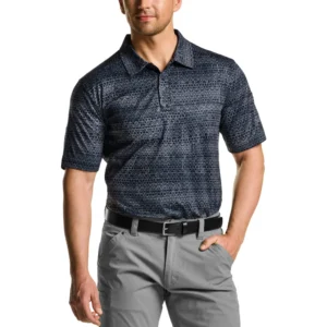 CQR Men's Pique Polo Shirt, Frost Essential Scale Charcoal