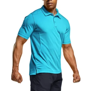 CQR Men's Pique Polo Shirt, Frost Essential Turquoise