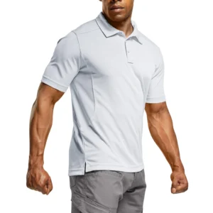 CQR Men's Pique Polo Shirt, Frost Essential White