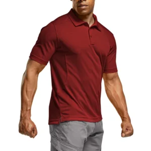 CQR Men's Pique Polo Shirt, Frost Essential Wine