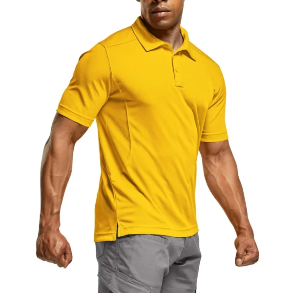 CQR Men's Pique Polo Shirt, Frost Essential Yellow