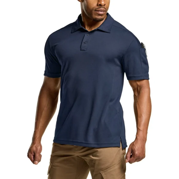 CQR Men's Pique Polo Shirt, Frost Pro Navy