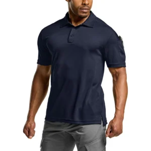 CQR Men's Pique Polo Shirt, Frost Pro Police Navy