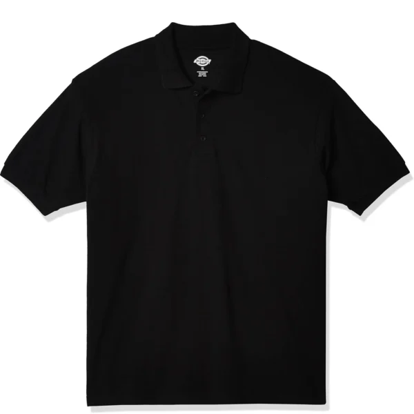 Dickies Men's Big Short-Sleeve Pique Polo Shirt, Black