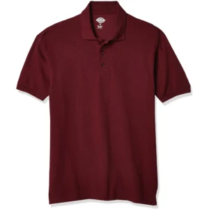 Dickies Men's Big Short-Sleeve Pique Polo Shirt, Burgundy