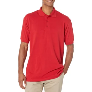 Dickies Men's Big Short-Sleeve Pique Polo Shirt, English Red