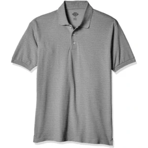 Dickies Men's Big Short-Sleeve Pique Polo Shirt, Heather Gray