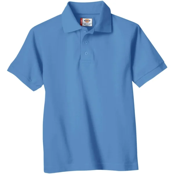 Dickies Men's Big Short-Sleeve Pique Polo Shirt, Light Blue