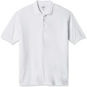 Dickies Men's Big Short-Sleeve Pique Polo Shirt, White