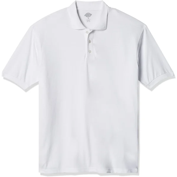 Dickies Men's Big Short-Sleeve Pique Polo Shirt, White