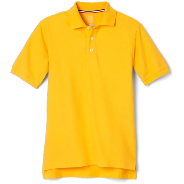 French Toast Men's Short Sleeve Pique Polo T-Shirt, Gold