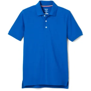 French Toast Men's Short Sleeve Pique Polo T-Shirt, Royal