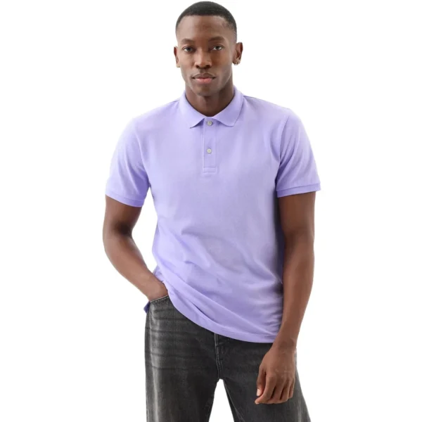 GAP Men's Stretch Pique Polo Shirt, Fresh Lavender