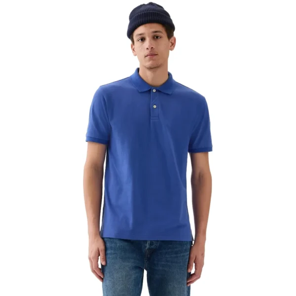 GAP Men's Stretch Pique Polo Shirt, Matisse Blue