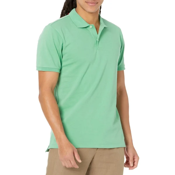 GAP Men's Stretch Pique Polo Shirt, Mineral Green