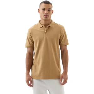 GAP Men's Stretch Pique Polo Shirt, Perfect Khaki