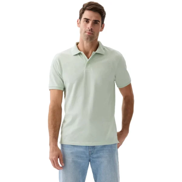 GAP Men's Stretch Pique Polo Shirt, Soft Mint Green