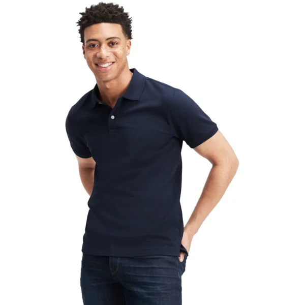 GAP Men's Stretch Pique Polo Shirt, Tapestry Navy