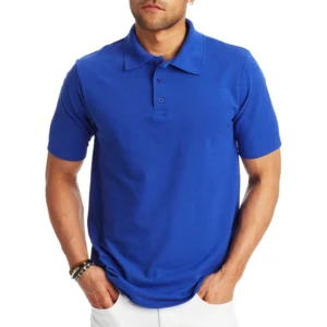 Hanes Men’s X-Temp Short Sleeve Polo Shirt, Deep Royal