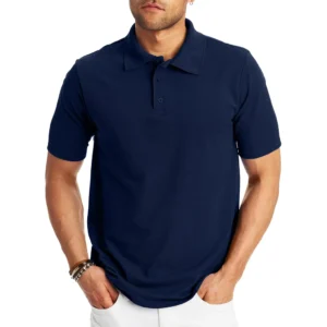 Hanes Men’s X-Temp Short Sleeve Polo Shirt, Navy