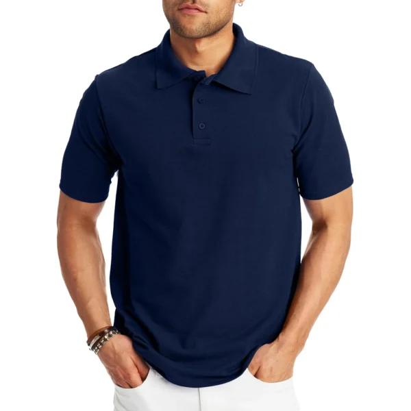 Hanes Men’s X-Temp Short Sleeve Polo Shirt, Navy