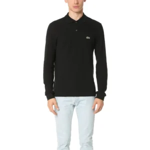 Lacoste Men's Classic Long Sleeve Pique Polo Shirt, Black