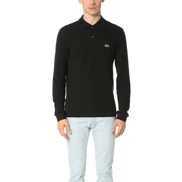 Lacoste Men's Classic Long Sleeve Pique Polo Shirt, Black