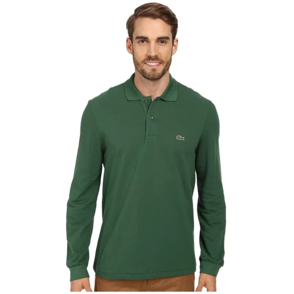 Lacoste Men's Classic Long Sleeve Pique Polo Shirt, Green