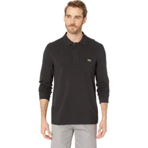 Lacoste Men's Classic Long Sleeve Pique Polo Shirt, Lightning Heathered