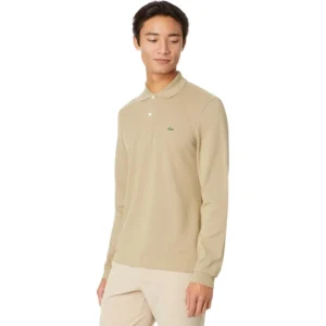 Lacoste Men's Classic Long Sleeve Pique Polo Shirt, Lion