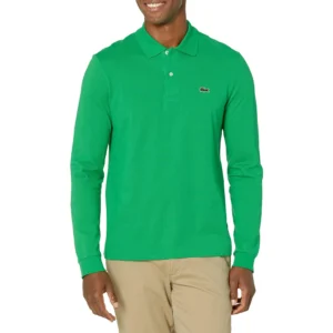 Lacoste Men's Classic Long Sleeve Pique Polo Shirt, Malachite