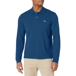 Lacoste Men's Classic Long Sleeve Pique Polo Shirt, Methylene