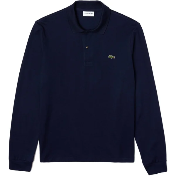 Lacoste Men's Classic Long Sleeve Pique Polo Shirt, Navy